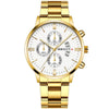Men's Business Style Round Dial Watch With Tungsten Steel Strap And Alloy Case