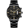 Men's Business Style Round Dial Watch With Tungsten Steel Strap And Alloy Case