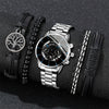 Men's Business Style Round Dial Watch With Tungsten Steel Strap And Alloy Case