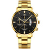 Men's Business Style Round Dial Watch With Tungsten Steel Strap And Alloy Case