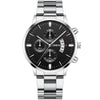 Men's Business Style Round Dial Watch With Tungsten Steel Strap And Alloy Case