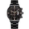Men's Business Style Round Dial Watch With Tungsten Steel Strap And Alloy Case