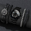 Men's Business Style Round Dial Watch With Tungsten Steel Strap And Alloy Case