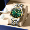 Men's Business Style Stainless Steel Automatic Movement Round Dial Waterproof Watch