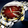 Men's Business Style Stainless Steel Automatic Movement Round Dial Waterproof Watch