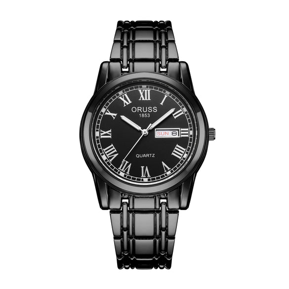 Men's Business Style Stainless Steel Automatic Movement Round Dial Waterproof Watch