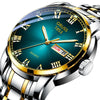 Men's Business Style Stainless Steel Automatic Movement Round Dial Waterproof Watch