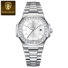 Men's Business Style Ultrathin Quartz Watch Alloy Case Stainless Steel Strap Square Dial Sapphire Crystal Glass Mirror