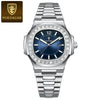 Men's Business Style Ultrathin Quartz Watch Alloy Case Stainless Steel Strap Square Dial Sapphire Crystal Glass Mirror