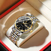 Men's Business Style Waterproof Alloy Case Stainless Steel Band Round Dial Sapphire Glass Mirror Quartz Watch