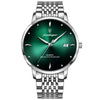 Men's Business Style Waterproof Luminous Ultrathin Calendar Quartz Watch Alloy Case Sapphire Crystal Glass Mirror Stainless Steel Strap Round Dial