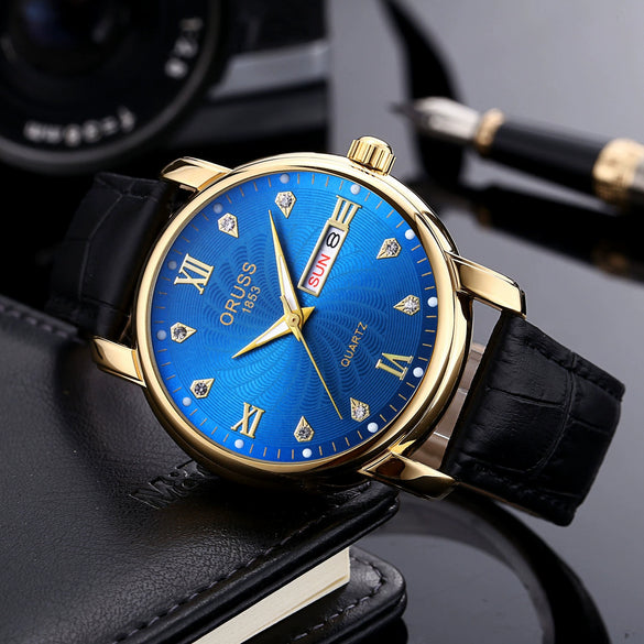 Men's Business Style Waterproof Quartz Watch With Alloy Case Strap Buckle And Mineral Reinforced Glass Mirror Round Dial