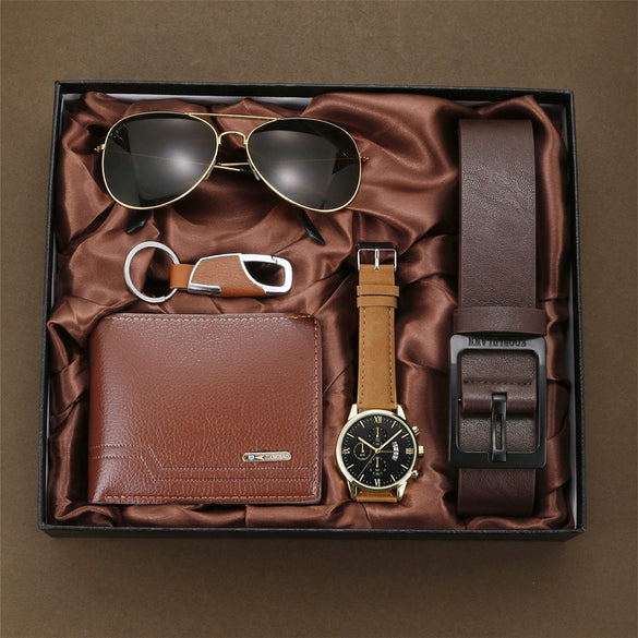 Men's Business Watch Alloy Case Imitation Leather Strap Round Dial