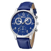 Men's Business Watch Alloy Case Imitation Leather Strap Stainless Steel Buckle Round Dial