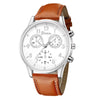 Men's Business Watch Alloy Case Imitation Leather Strap Stainless Steel Buckle Round Dial