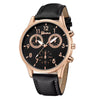Men's Business Watch Alloy Case Imitation Leather Strap Stainless Steel Buckle Round Dial