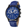 Men's Business Watch Alloy Case Imitation Leather Strap Stainless Steel Buckle Round Dial