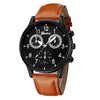 Men's Business Watch Alloy Case Imitation Leather Strap Stainless Steel Buckle Round Dial