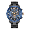 Men's Business Watch Alloy Case Stainless Steel Band Round Dial Mineral Strengthened Glass Mirror