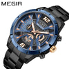Men's Business Watch Alloy Case Stainless Steel Band Round Dial Mineral Strengthened Glass Mirror