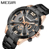 Men's Business Watch Alloy Case Stainless Steel Band Round Dial Mineral Strengthened Glass Mirror