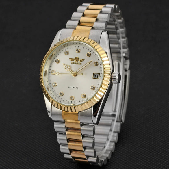 Men's Business Watch Alloy Case Stainless Steel Band Round Dial