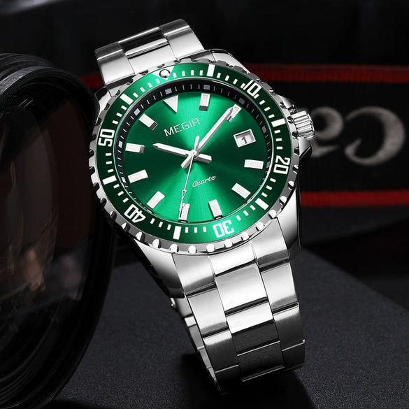 Men's Business Watch Alloy Case Stainless Steel Strap Round Dial