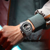 Men's Business Watch Steel Band Round Metal Case Stainless Steel Strap Dual Movement Chronograph Luminous