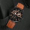 Men's Casual Allmatch Alloy Case Imitation Leather Strap Quartz Watch With Round Dial And Stainless Steel Pin Buckle Sport Style