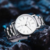 Men's Casual Alloy Band Titanium Alloy Case Round Dial Quartz Watch