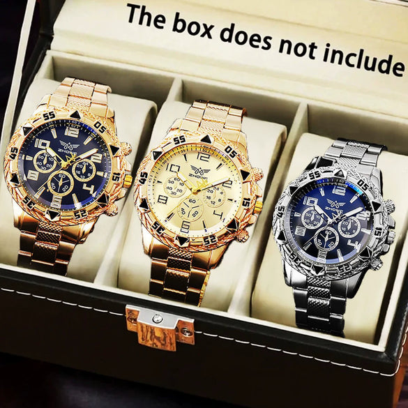 Men's Casual Alloy Case And Strap Quartz Watch With Round Dial And Mineral Reinforced Glass Mirror