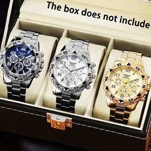 Men's Casual Alloy Case And Strap Quartz Watch With Round Dial And Mineral Reinforced Glass Mirror