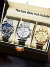Men's Casual Alloy Case And Strap Quartz Watch With Round Dial And Mineral Reinforced Glass Mirror
