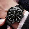 Men's Casual Alloy Case Imitation Leather Strap Stainless Steel Buckle Round Dial Watch