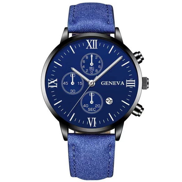 Men's Casual Alloy Case Quartz Belt Watches With Round Dial
