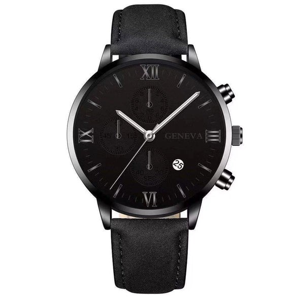 Men's Casual Alloy Case Quartz Belt Watches With Round Dial