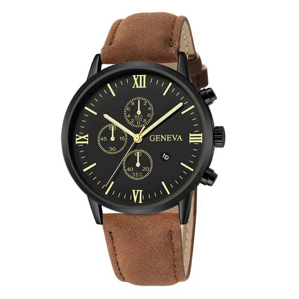 Men's Casual Alloy Case Quartz Belt Watches With Round Dial