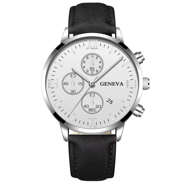 Men's Casual Alloy Case Quartz Belt Watches With Round Dial