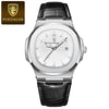 Men's Casual Alloy Leather Belt Square Dial Waterproof Luminous Quartz Watch