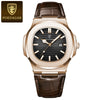 Men's Casual Alloy Leather Belt Square Dial Waterproof Luminous Quartz Watch