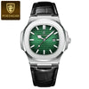 Men's Casual Alloy Leather Belt Square Dial Waterproof Luminous Quartz Watch