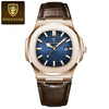 Men's Casual Alloy Leather Belt Square Dial Waterproof Luminous Quartz Watch