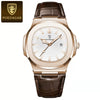 Men's Casual Alloy Leather Belt Square Dial Waterproof Luminous Quartz Watch