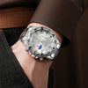 Men's Casual Alloy Quartz Watch With Roman Literal And Round Dial