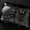 Men's Casual Alloy Round Dial Quartz Watch With Roman Numerals