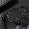Men's Casual Alloy Round Dial Quartz Watch With Roman Numerals
