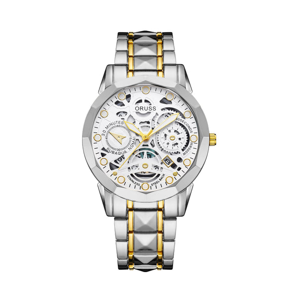 Men's Casual Alloy Stainless Steel Round Waterproof Quartz Watch