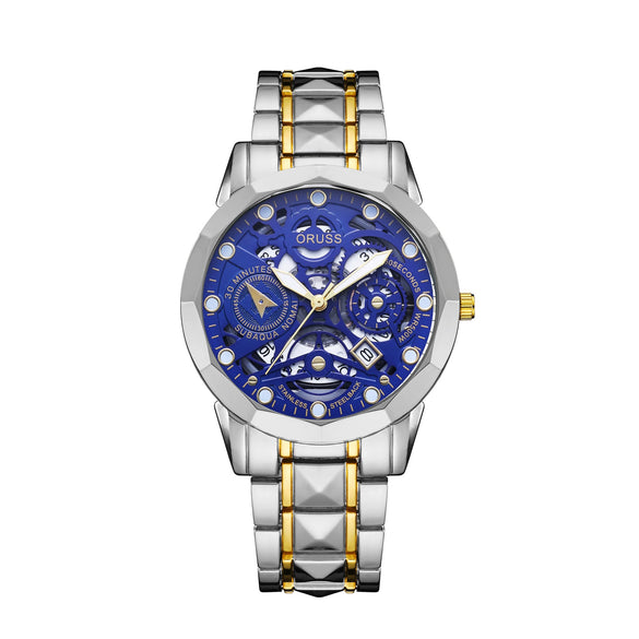 Men's Casual Alloy Stainless Steel Round Waterproof Quartz Watch