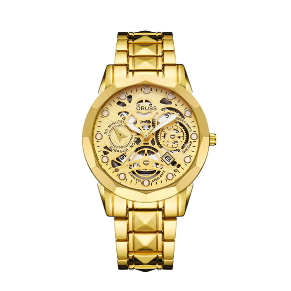 Men's Casual Alloy Stainless Steel Round Waterproof Quartz Watch