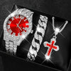 Men's Casual Alloy Watch With Round Dial And Stainless Steel Jewelry Buckle